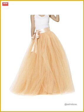 Womens Long Tutu Tulle Skirt Layered Party Evening Cocktail Prom